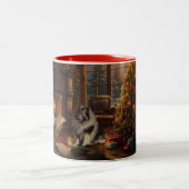 Der Begleiter des Weihnachtsmanns Zweifarbige Tasse (Mittel)