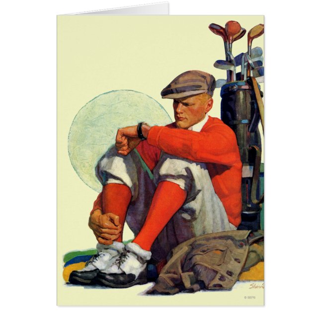 Der behaltene Golfspieler wartete (Vorne)