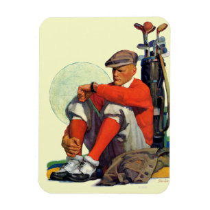 Der behaltene Golfspieler wartete Magnet