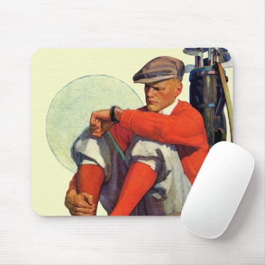 Der behaltene Golfspieler wartete Mousepad (Mit Mouse)
