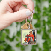 Der behaltene Golfspieler wartete Schlüsselanhänger (Hand)