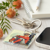 Der behaltene Golfspieler wartete Schlüsselanhänger (Vorderseite rechts)