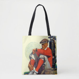 Der behaltene Golfspieler wartete Tasche