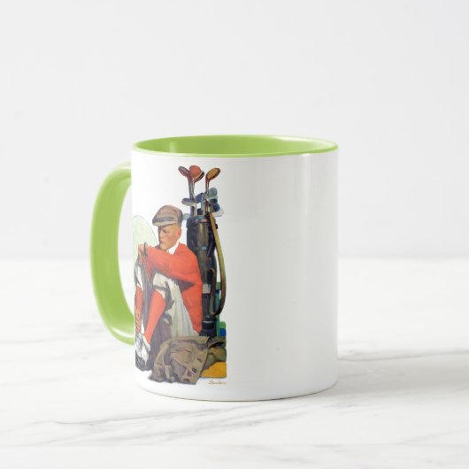 Der behaltene Golfspieler wartete Tasse (Vorderseite Links)