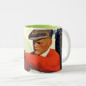 Der behaltene Golfspieler wartete Zweifarbige Tasse (VorderseiteRechts)