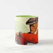 Der behaltene Golfspieler wartete Zweifarbige Tasse (Mittel)