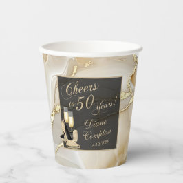 Der Beifall zu 50 Jahren Champagner Gold Geburtsta Pappbecher