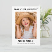 Der Beistand des modernen Kindes dankt Ihnen Foto  Dankeskarte (Stehend Vorderseite)