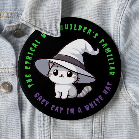 Der bekannte White Hat Cat eines lustigen ethische Button (Beispiel)