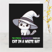 Der bekannte White Hat Cat eines lustigen ethische Karte (Gelbe Blume)