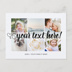 Der benutzerdefinierte Text 6 Fotos sammelt univer Postkarte