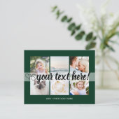 Der benutzerdefinierte Text 6 Fotos sammelt univer Postkarte (Stehend Vorderseite)