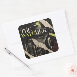 Der Beobachter – Gothic Literary Collage Quadratischer Aufkleber