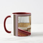 Der Bereich der Spalte und rote Kaffee-Tee-Tasse Tasse (Links)