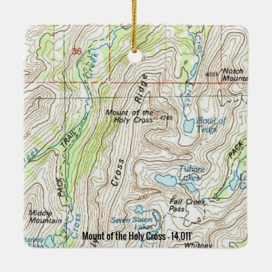 Der Berg des Heiligen Kreuzes Colorado Fourteener Keramikornament (Rückseite)