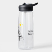 Der Berg ist aus (schwarzer Text) Trinkflasche (Links)