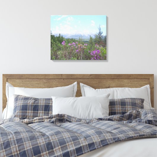 Der Berg Katahdin und die wild lebenden Blume Leinwanddruck (Insitu (Schlafzimmer))