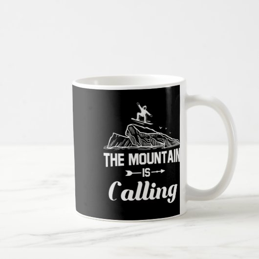 Der Berg nennt Snowboarder Snowboard Geschenk Kaffeetasse (Rechts)