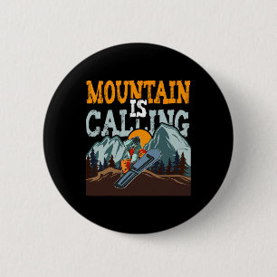 Der Berg ruft lustiges Snowboarden Button