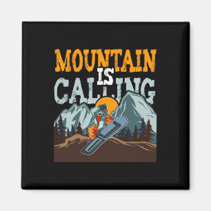 Der Berg ruft lustiges Snowboarden Magnet