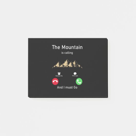 der Berg ruft und er muss gehen Post-it Klebezettel (Vorderseite)