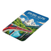 Der Bernina-Express (Schweizer Alpen) Schweiz Magnet (Linke Seite)
