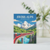 Der Bernina-Express (Schweizer Alpen) Schweiz Postkarte (Stehend Vorderseite)