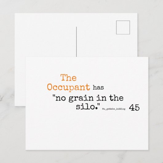 Der Beruf hat kein Silo Postkarte (Vorne/Hinten)