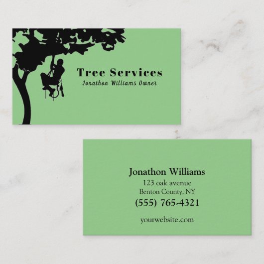 Der Berufliche grüne Baumstamm Visitenkarte (Vorne/Hinten)