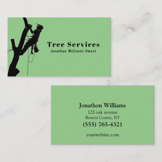 Der Berufliche grüne Baumstamm Visitenkarte (Vorne/Hinten)