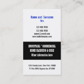 Der berufliche Reinigungs-Service PERSONIFIZIEREN Visitenkarte (Rückseite)