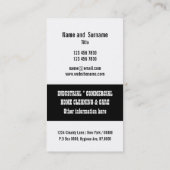 Der berufliche Reinigungs-Service PERSONIFIZIEREN Visitenkarte (Rückseite)