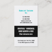 Der berufliche Reinigungs-Service PERSONIFIZIEREN Visitenkarte (Rückseite)