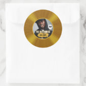 Der Berühmte | Custom Foto Hip Hop Gold Record Runder Aufkleber (Tasche)