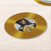 Der Berühmte | Custom Foto Hip Hop Gold Record Runder Pappuntersetzer (Angewinkelt)