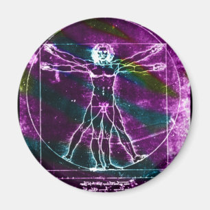 Der berühmte DaVinci Mann im Circle Zeichnend, far Magnet