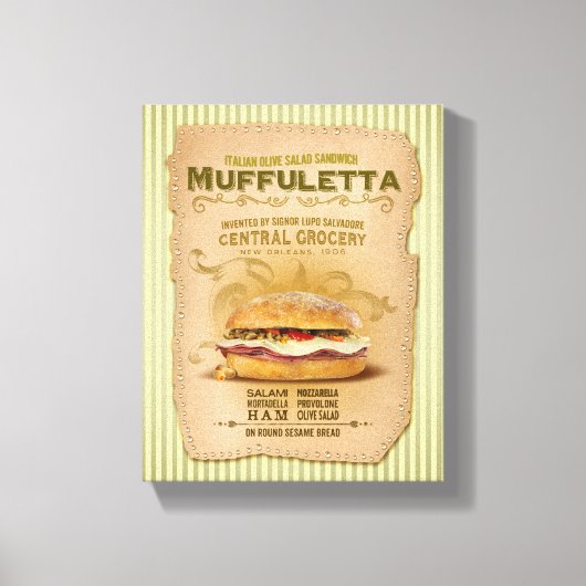 Der berühmte Muffuletta Sandwich Leinwanddruck (Vorderseite)