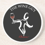 Der berühmte Wein-Typ-Logo-Untersetzer Sandstein Untersetzer (Vorne)