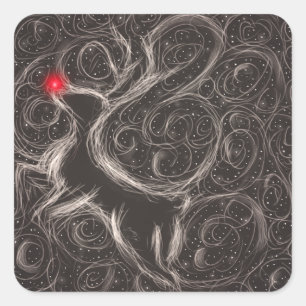 Der berühmteste Rentier Quadratischer Aufkleber