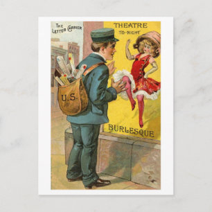 Der "Beschäftigte" Briefträger Postkarte