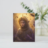 Der Beschützer der Honigbienenblond-Frau Postkarte (Stehend Vorderseite)