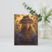 Der Beschützer der Honigbienenblond-Frau Postkarte (Stehend Vorderseite)