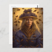 Der Beschützer der Honigbienenblond-Frau Postkarte (Vorne/Hinten)