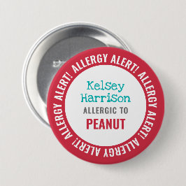 Der besonders angefertigte Allergie-Alarm scherzt Button