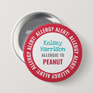 Der besonders angefertigte Allergie-Alarm scherzt Button