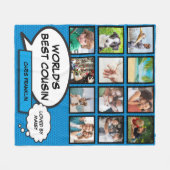 Der beste 12-Foto-Comic der Welt Cousin Blue Fun Fleecedecke (Vorderseite (Horizontal))