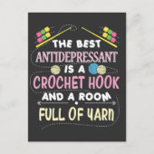 Der beste Antidepressiv Funny Crochet Hook Postkarte (Vorderseite)