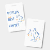 Der beste Anwalt der Welt. Geschenkidee aus Kolleg Ausweis (Vorder- & Rückseite)