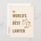 Der beste Anwalt der Welt. Geschenkidee aus Kolleg Postkarte (Vorne/Hinten)