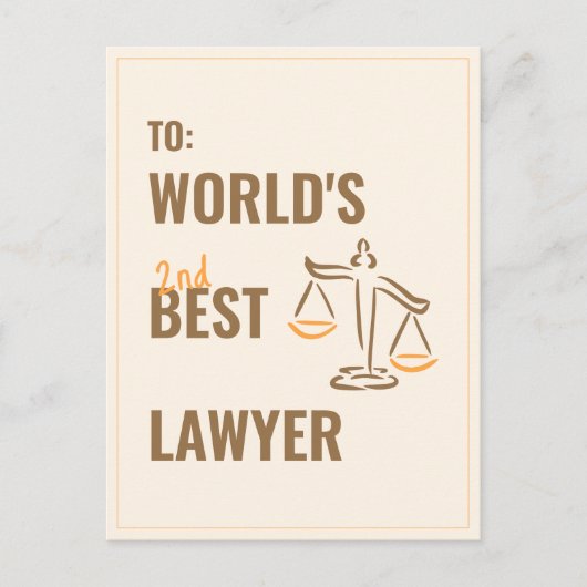 Der beste Anwalt der Welt. Geschenkidee aus Kolleg Postkarte (Vorderseite)